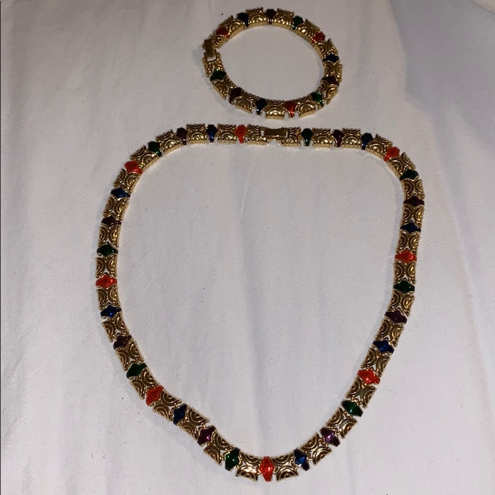 New gold bracelet and necklace set